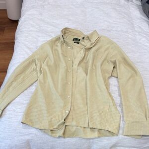 Yellow Orvis Active Fit Button-Up Shirt Men's L size